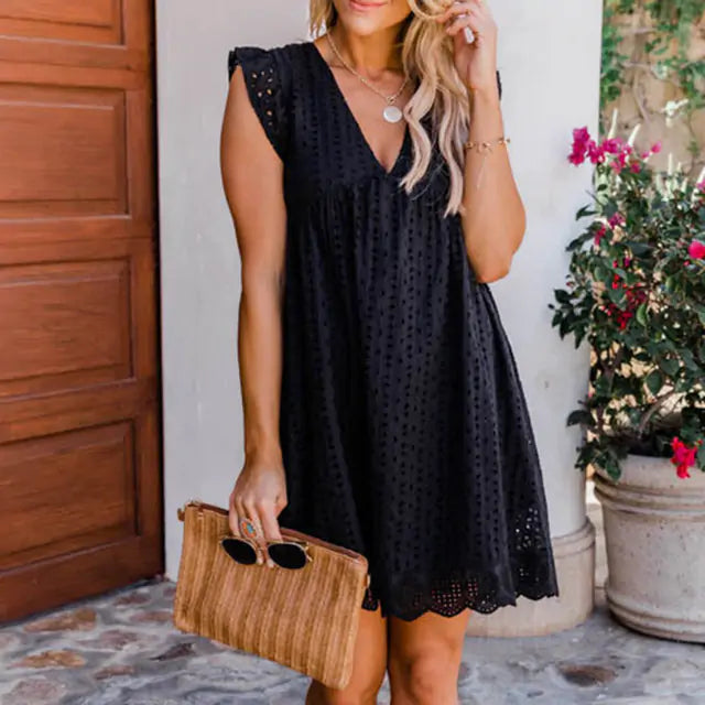 Elegant Lace Hollow Dress