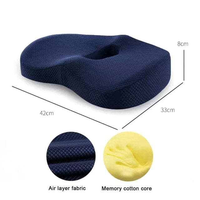 New Premium Soft Hip Support Pillow Memory Foam Massage Chair Mat for Home Coccyx Orthopedic Pillow for Office Car Durable