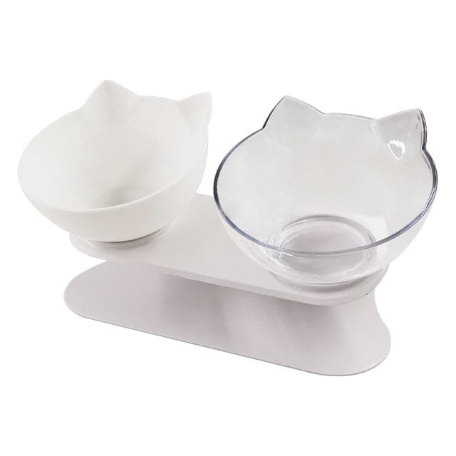 Pet Double Cat Bowl With Raised Stand