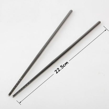 1 Pair High Quality Durable Stainless Steel Chopsticks Stylish Design Picnic Camping Hiking Tableware Tool Outdoor Dinnerware JC