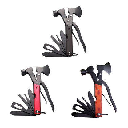 8 in 1 Hatchet with Knife Axe Hammer Saw Screwdriver Pliers Bottle Opener Multitool Camping Accessories Survival Gear Equipment