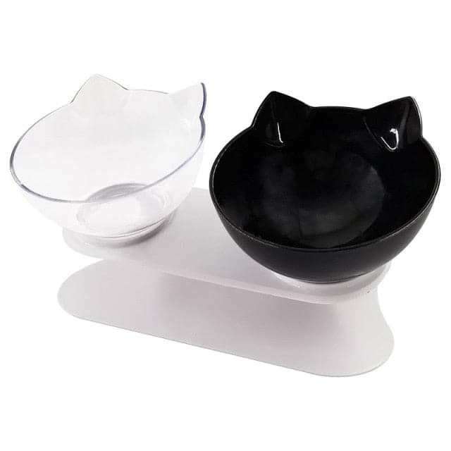 Pet Double Cat Bowl With Raised Stand