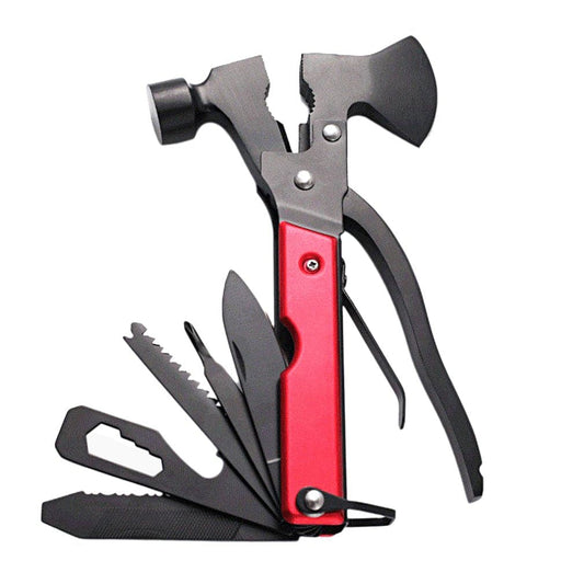 8 in 1 Hatchet with Knife Axe Hammer Saw Screwdriver Pliers Bottle Opener Multitool Camping Accessories Survival Gear Equipment
