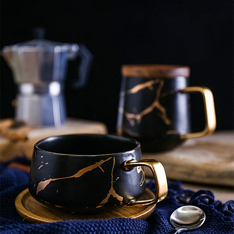 Coffee Mugs Marble Gold Inlay