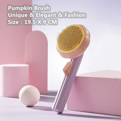 Pumpkin Self Cleaning Slicker Comb for Dog Cat Puppy Rabbit, Grooming Brush