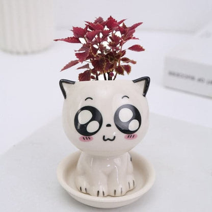 Mini Cartoon Cat Ceramic Pot