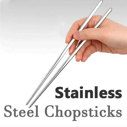 1 Pair High Quality Durable Stainless Steel Chopsticks Stylish Design Picnic Camping Hiking Tableware Tool Outdoor Dinnerware JC