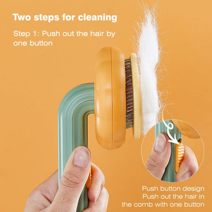 Pumpkin Pet Brush, Self Cleaning Slicker Brush