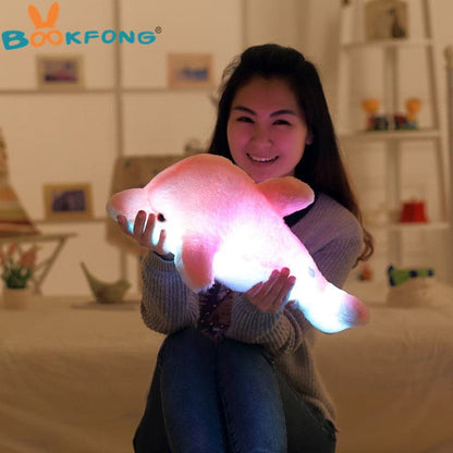 45cm Colorful Dolphin Plush Doll Toy Luminous Plush Stuffed Flashing Cushion Pillow With LED Light Party Birthday Gift